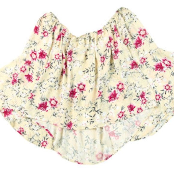 060. Yellow Plus Size Floral Off Shoulder Ruffle Sleeve Top   Size 3X - Picture 10 of 10